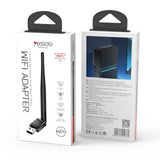 Adaptor Yesido WiFi Adapter (WP11), cu External Antenna, Wifi4, USB2.0, 150Mbps, Plug&play, Negru