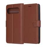 Husa pentru Google Pixel 10, Techsuit Leather Folio, maro