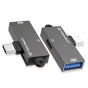 Adaptor Techsuit Adapter Datablitz (A21), Type-C, USB3.0, PD100W, 5Gbps, Gri
