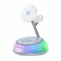 Incarcator wireless 3in1 Yesido (DS31), pentru iPhone, Apple Watch, AirPods, Prindere magnetica, RGB Lighting, alb