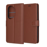 Husa pentru Honor 400 Pro, Techsuit Leather Folio, maro