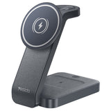 Incarcator wireless Yesido (DS26), Magnetic, pentru Phone, Watch, Earbuds, Pliabil, Stand, Night Light, 15W, gri