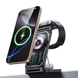Incarcator wireless Yesido (DS25), Magnetic Incarcare rapida, pentru Phone, Apple Watch, Earbuds, Pliabil, Stand, 15W, negru