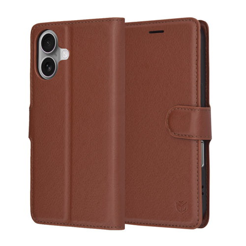 Husa pentru iPhone 17, Techsuit Leather Folio, maro