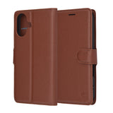 Husa pentru iPhone 17, Techsuit Leather Folio, maro
