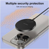 Incarcator wireless Yesido Magnetic Incarcator wireless (DS21), pentru iPhone, Incarcare rapida, N52 Magnets, Strong Adsorption, 15W, Type-C, negru