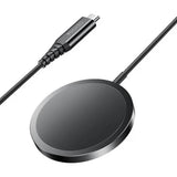 Incarcator wireless Yesido Magnetic Incarcator wireless (DS21), pentru iPhone, Incarcare rapida, N52 Magnets, Strong Adsorption, 15W, Type-C, negru