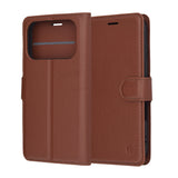 Husa pentru iPhone 17 Pro Max, Techsuit Leather Folio, maro