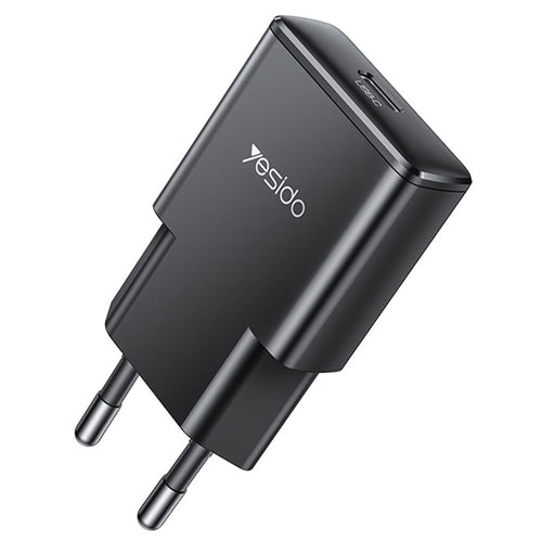 Incarcator retea Yesido Incarcator retea (YC74), GaN, Incarcare rapida, Ultra-Slim, Smart Chip, Type-C, PD30W, 5V/3A, negru