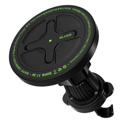 Suport auto Blueo cu Incarcare Wireless Ape Legend, pentru Grila ventilatie, Type-C, 15W, Rotatie 360°, negru