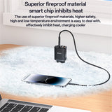 Incarcator retea Yesido (YC67), cu Afisaj digital, Incarcare rapida, pentru Phone, Tablet, 3in1, 2x USB, Type-C, 17W, negru