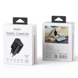 Incarcator retea Yesido (YC67), cu Afisaj digital, Incarcare rapida, pentru Phone, Tablet, 3in1, 2x USB, Type-C, 17W, negru