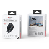 Incarcator retea Yesido Incarcator retea (YC68), cu Afisaj digital, Incarcare rapida, pentru Phone, Tablet, USB, Type-C, 20W, negru