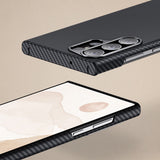 Husa pentru Samsung Galaxy S24 Ultra, Techsuit Aramid Fiber MagSafe, negru