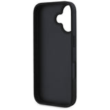 Husa pentru iPhone 16, Guess Hardcase Grained Big 4G Logo Small Classic Logo (GUHCP16SPGT4MBK), negru
