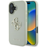 Husa pentru iPhone 16, Guess Hardcase Grained Big 4G Logo Small Classic Logo (GUHCP16SPGT4MBN), verde