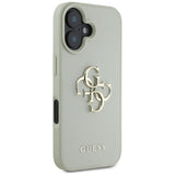 Husa pentru iPhone 16, Guess Hardcase Grained Big 4G Logo Small Classic Logo (GUHCP16SPGT4MBN), verde