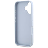 Husa pentru iPhone 16, Guess Hardcase Grained Big 4G Logo Small Classic Logo (GUHCP16SPGT4MBB), albastru