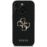Husa pentru iPhone 16 Pro, Guess Hardcase Grained Big 4G Logo Small Classic Logo (GUHCP16LPGT4MBK), negru