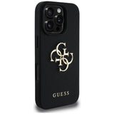Husa pentru iPhone 16 Pro, Guess Hardcase Grained Big 4G Logo Small Classic Logo (GUHCP16LPGT4MBK), negru