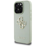 Husa pentru iPhone 16 Pro Max, Guess Hardcase Grained Big 4G Logo Small Classic Logo (GUHCP16XPGT4MBN), verde