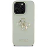 Husa pentru iPhone 16 Pro Max, Guess Hardcase Grained Big 4G Logo Small Classic Logo (GUHCP16XPGT4MBN), verde