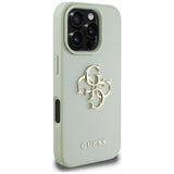Husa pentru iPhone 16 Pro Max, Guess Hardcase Grained Big 4G Logo Small Classic Logo (GUHCP16XPGT4MBN), verde