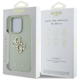 Husa pentru iPhone 16 Pro Max, Guess Hardcase Grained Big 4G Logo Small Classic Logo (GUHCP16XPGT4MBN), verde
