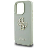 Husa pentru iPhone 16 Pro Max, Guess Hardcase Grained Big 4G Logo Small Classic Logo (GUHCP16XPGT4MBN), verde