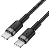 Cablu Acefast de date (C22-03), Incarcare rapida, Type-C to Type-C, 60W, 3A, Nylon Braid, FCC, CE, RoHS, EAC, 1.2m, negru