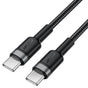 Cablu Acefast de date (C22-03), Incarcare rapida, Type-C to Type-C, 60W, 3A, Nylon Braid, FCC, CE, RoHS, EAC, 1.2m, negru