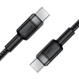 Cablu Acefast de date (C22-03), Incarcare rapida, Type-C to Type-C, 60W, 3A, Nylon Braid, FCC, CE, RoHS, EAC, 1.2m, negru