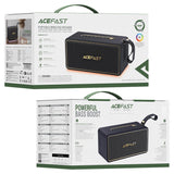 Boxa portabila Acefast Max (K3), BT 5.4, TF, AUX, Lumini RGB, DSP Processor, 360° Sound, IPX6, 80W, 5000mAh, negru
