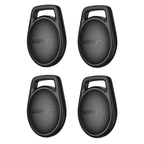 Dispozitiv anti-pierdere Acefast (4pack) Smart Tracker (S2), Compatible Apple Find My (iOS Only), cu Lanyard, Bluetooth, 230mAh, negru