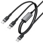 Cablu Acefast de date 2in1 (C22-02), Incarcare rapida, Type-C to 2x Type-C, 100W, 5A, Nylon Braid, CE, RoHS, EAC, 1.25m, negru