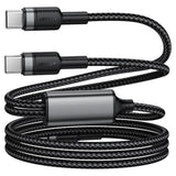 Cablu Acefast de date 2in1 (C22-02), Incarcare rapida, Type-C to 2x Type-C, 100W, 5A, Nylon Braid, CE, RoHS, EAC, 1.25m, negru