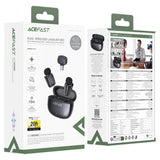 Microfon Acefast Microfoane lavaliera wireless (R2), Type-C, 360°, Reducere zgomot, Dual-mic Rec, 300mAh, Ultra-low Latency, negru