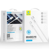 Cablu Blueo de date, Type-C to Lightning, Incarcare rapida, Braided, 1.2m, alb