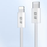 Cablu Blueo de date, Type-C to Lightning, Incarcare rapida, Braided, 2m, alb