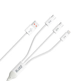 Cablu Blueo 3in1 Cablu de date, USB to 2x Type-C, Lightning, Incarcare rapida, Nylon Braided, 60W, 1.2m, alb