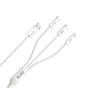 Cablu Blueo 3in1 Cablu de date, USB to 2x Type-C, Lightning, Incarcare rapida, Nylon Braided, 60W, 1.2m, alb