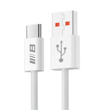 Cablu Blueo de date, USB-A to Type-C, Braided, Incarcare rapida, 6A, 1.5m, alb