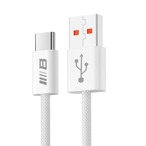 Cablu Blueo de date, USB-A to Type-C, Braided, Incarcare rapida, 6A, 1.5m, alb