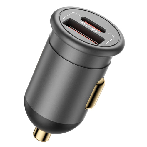 Incarcator auto Blueo , USB, Type-C, 35W, cu Integrat Protections, pentru 12V to 24V DC Socket, Matte Finish, gri