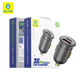 Incarcator auto Blueo , USB, Type-C, 35W, cu Integrat Protections, pentru 12V to 24V DC Socket, Matte Finish, gri