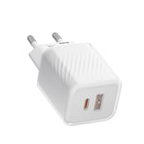 Incarcator retea Blueo Dual Port, 1x USB, 1x Type-C, GaN Technology, Incarcare rapida, Elegant Finish, PD3.0, 35W, alb