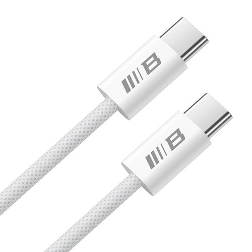 Cablu Blueo de date, Type-C to Type-C, Incarcare rapida, Braided, 2m, alb