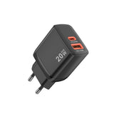 Incarcator retea Techsuit Duonix20W (CH2), Type-C, USB, Dual Travel Charger 20W, alb