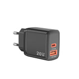 Incarcator retea Techsuit Duonix20W (CH2), Type-C, USB, Dual Travel Charger 20W, alb