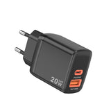 Incarcator retea Techsuit Duonix20W (CH2), Type-C, USB, Dual Travel Charger 20W, alb